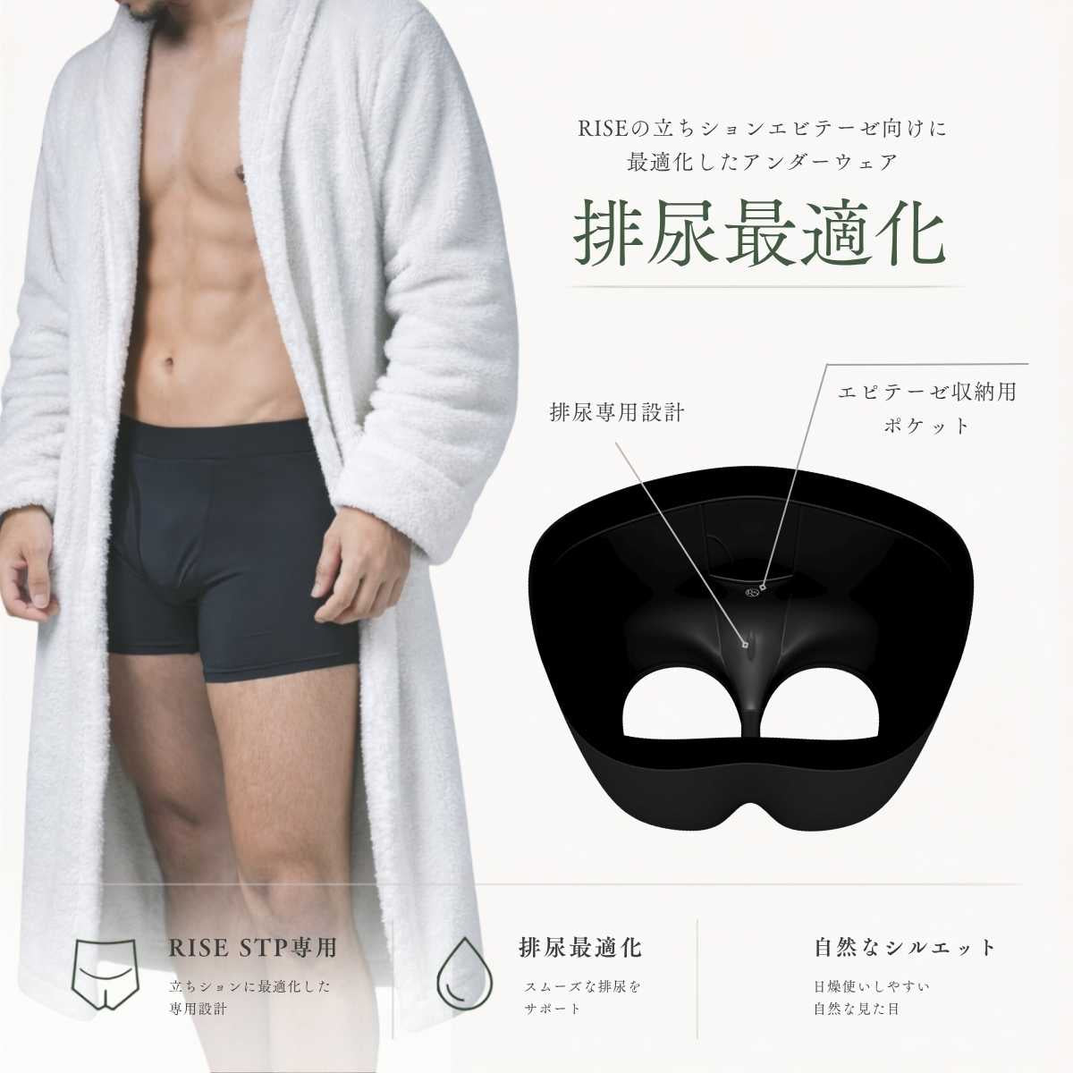 JUN STAND専用FTMボクサーパンツ（RISE STP専用設計）｜Jet Black