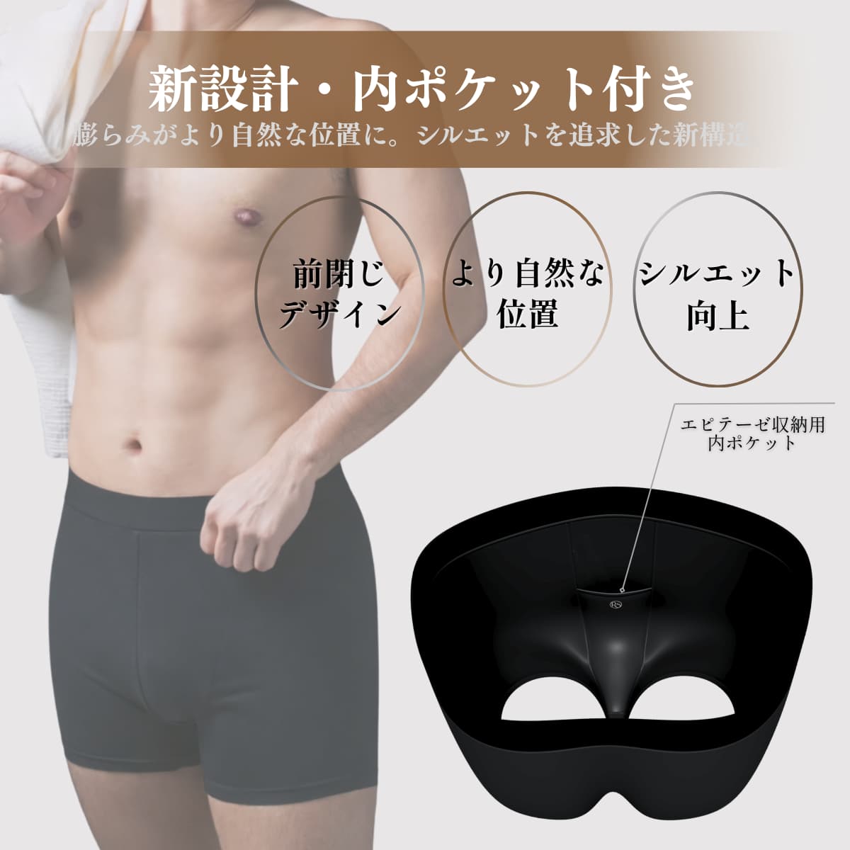 RISEのFTM向け新設計ボクサーパンツ 内ポケット付きで自然な位置とシルエットを実現
